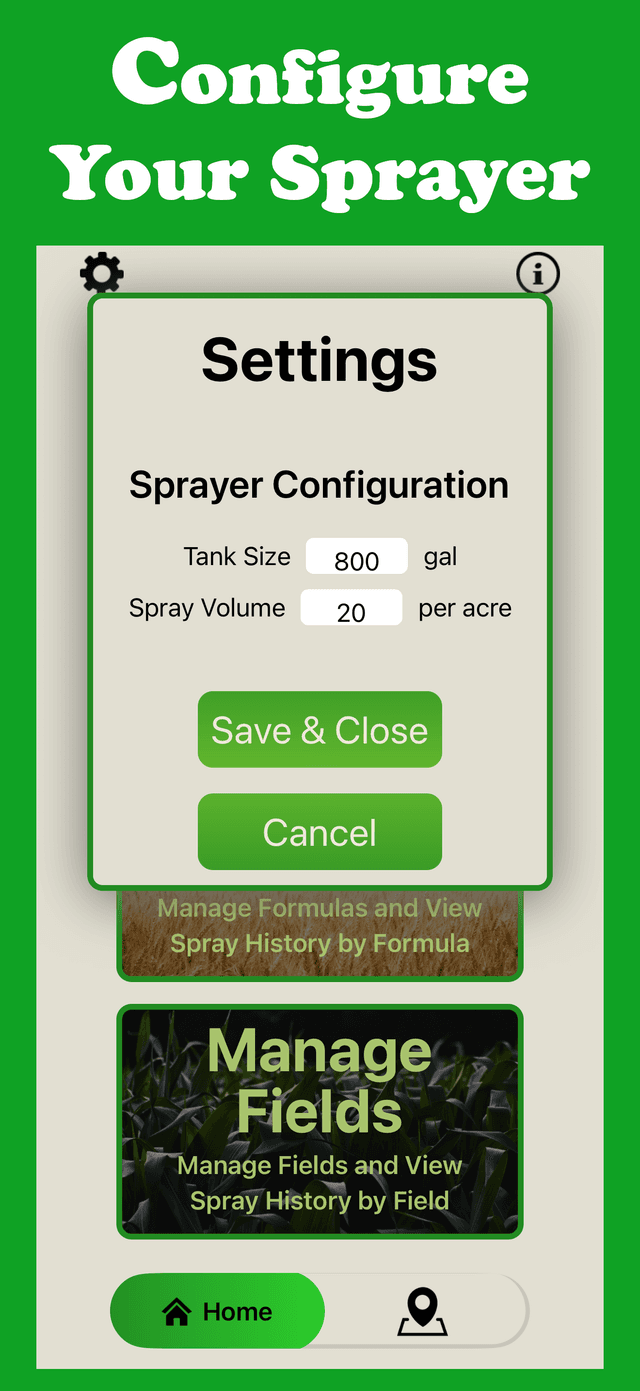 Configure to Your Sprayer